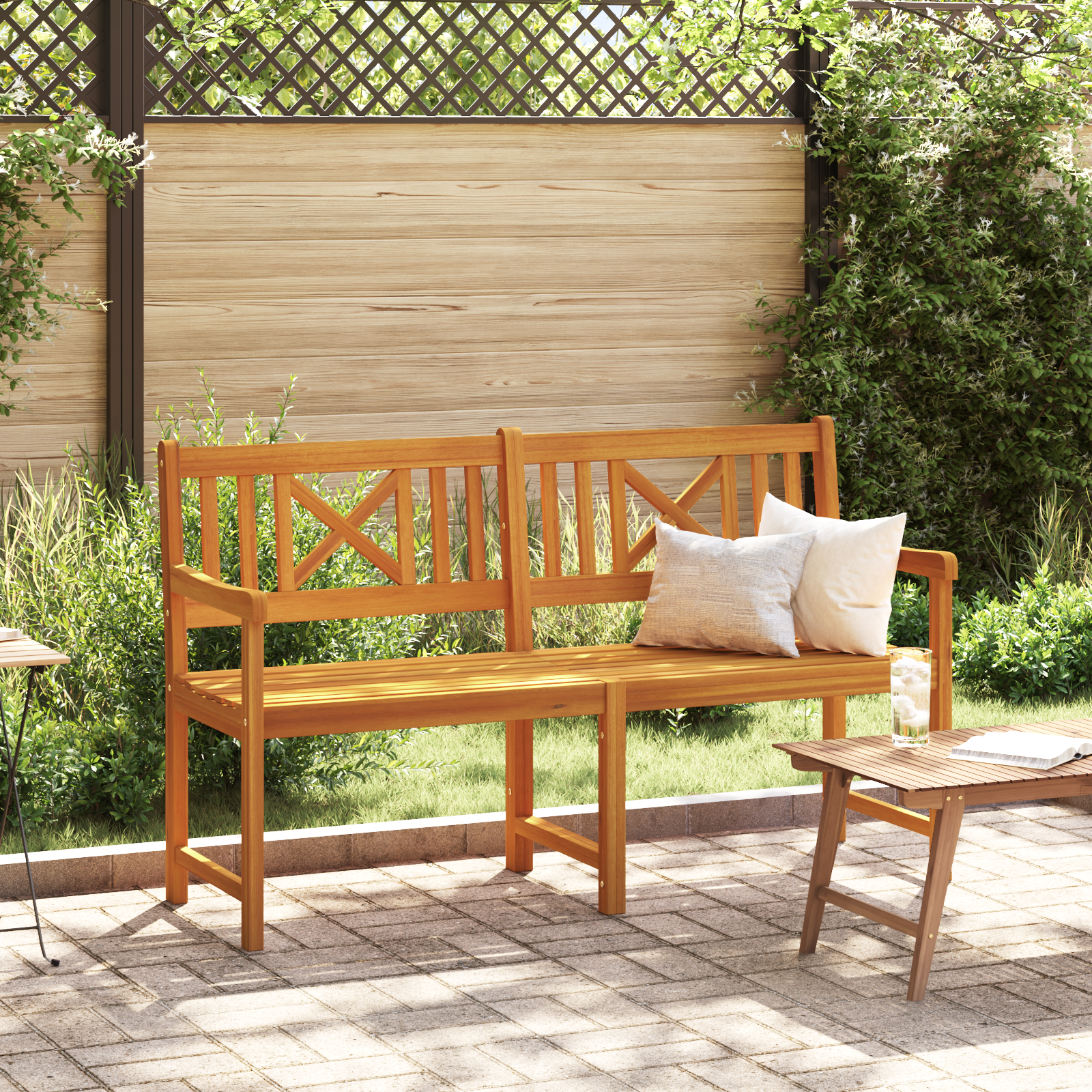 Gartenbank 150x56x90 cm Massivholz Akazie Gartenbank 150x56x90 cm Massivholz Akazie