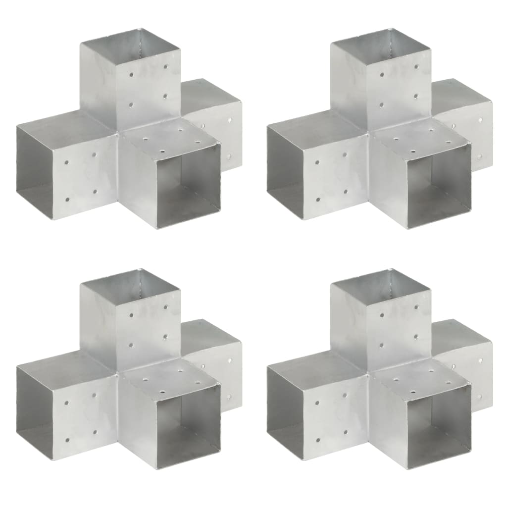 Pfostenverbinder 4 Stk. X-Form Verzinktes Metall 101 x 101 mm Pfostenverbinder 4 Stk. X-Form Verzinktes Metall 101 x 101 mm