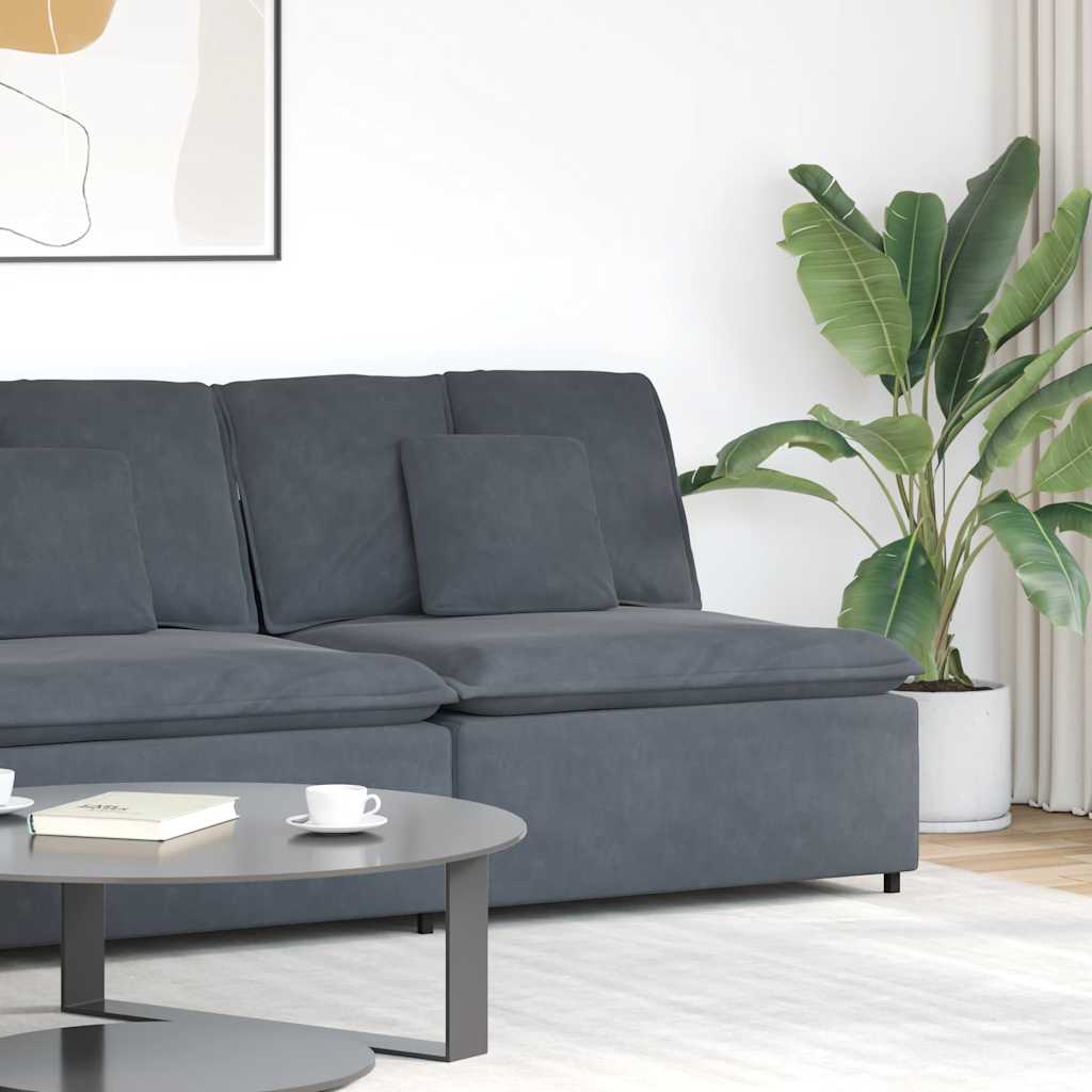 Modulares Sofa Mittelmodul mit Kissen Dunkelgrau 100 cm Modulares Sofa Mittelmodul mit Kissen Dunkelgrau 100 cm
