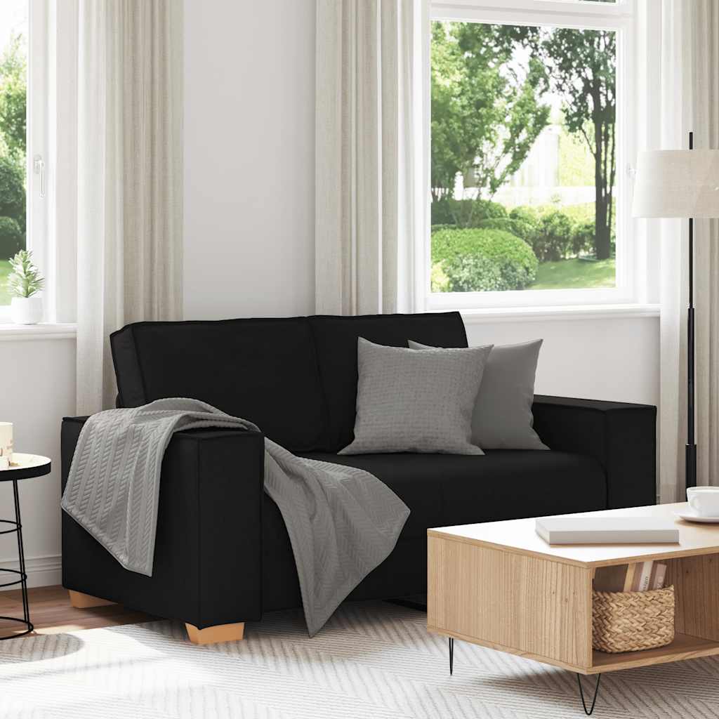 2-Sitzer Sofa Schwarz 120 cm Stoff 2-Sitzer Sofa Schwarz 120 cm Stoff