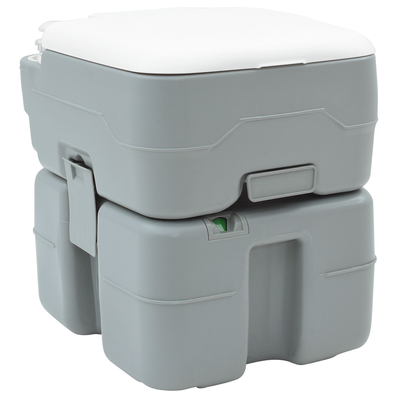 Camping-Toilette grauer Körper+weißer Deckel Camping-Toilette grauer Körper+weißer Deckel