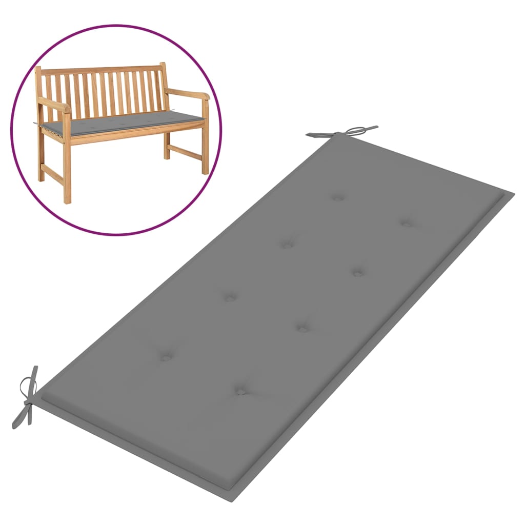 Gartenbank-Auflage Grau 120x50x3 cm Oxford-Gewebe Gartenbank-Auflage Grau 120x50x3 cm Oxford-Gewebe
