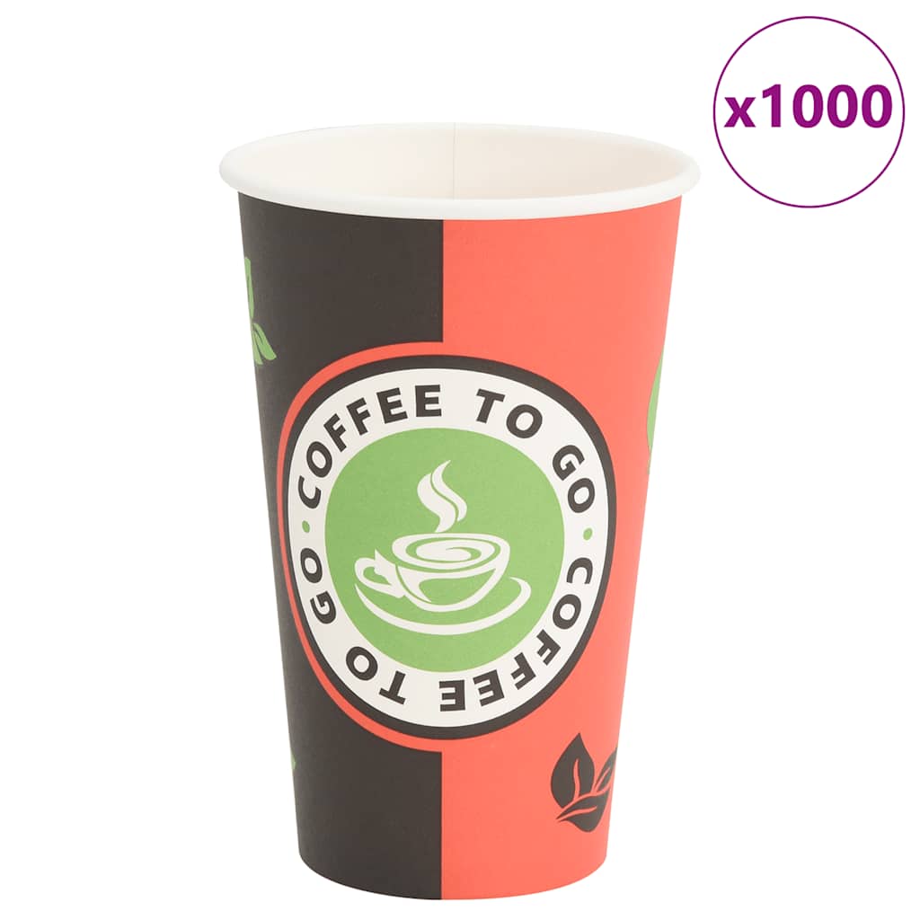 Pappbecher 1000 Stk. 16oz 400ml Rot und Schwarz Pappbecher 1000 Stk. 16oz 400ml Rot und Schwarz