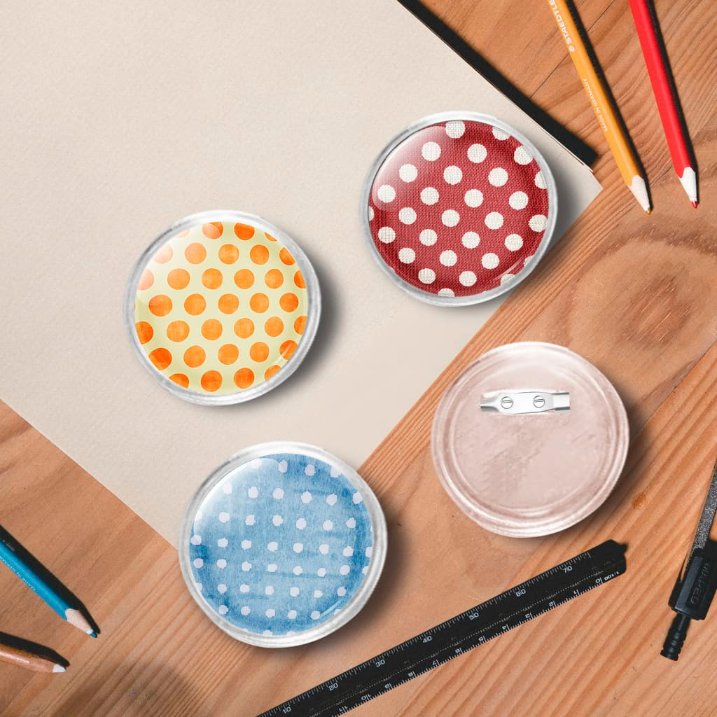 Button-Set mit Anstecknadel 100 Stk. Acryl 58 mm Button-Set mit Anstecknadel 100 Stk. Acryl 58 mm