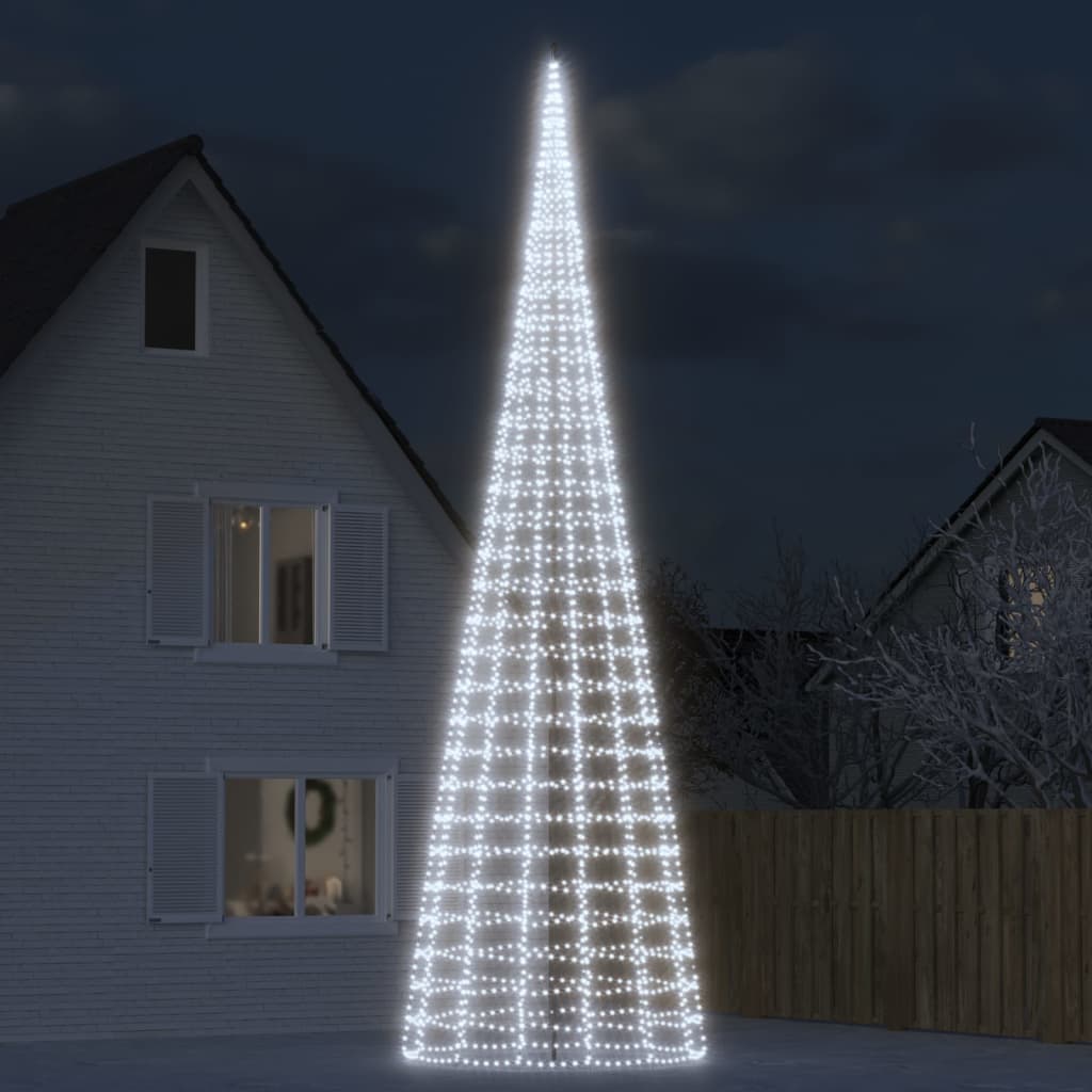 LED-Weihnachtsbaum für Fahnenmast 3000 LEDs Kaltweiß 800 cm