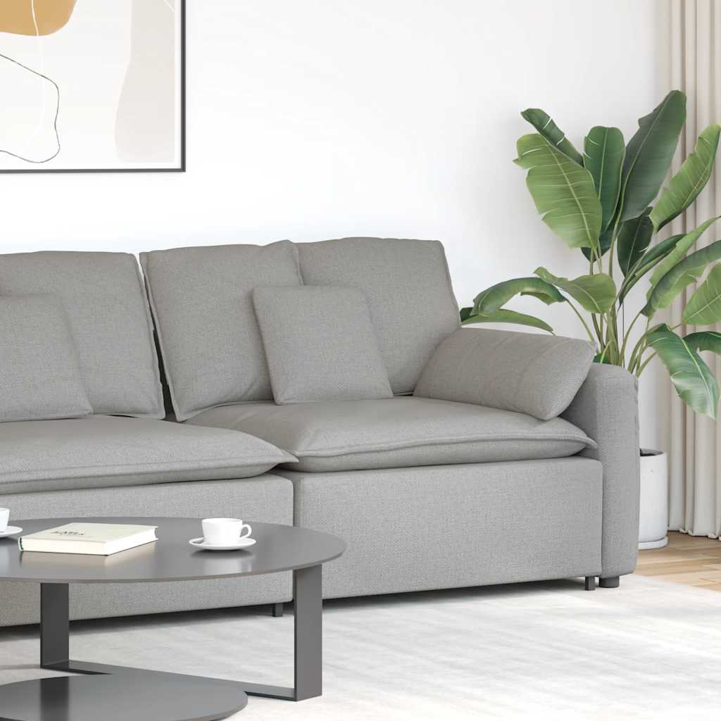 Modulares Sofa Endmodul mit Armlehne Kissen Wolkengrau 100 cm Modulares Sofa Endmodul mit Armlehne Kissen Wolkengrau 100 cm
