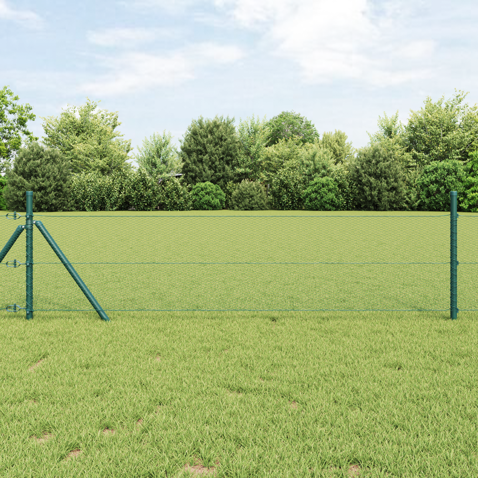 Sechseckzaun Grün 0.4x10 m Stahl