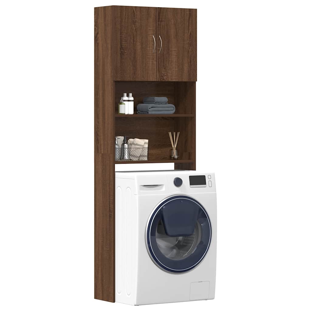 Waschmaschinenschrank Braun Eichen-Optik 64x24x190 cm Waschmaschinenschrank Braun Eichen-Optik 64x24x190 cm