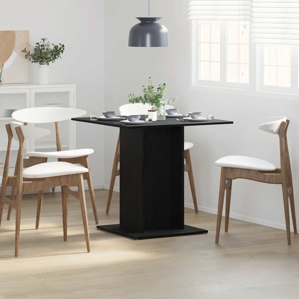 Esstisch Schwarz Eichen-Optik 80x80x75 cm Holzwerkstoff Esstisch Schwarz Eichen-Optik 80x80x75 cm Holzwerkstoff