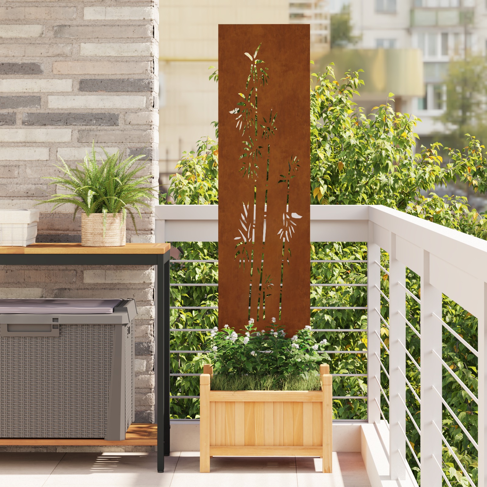 Garten dekoratives Panel Rostig 32 x 140 cm