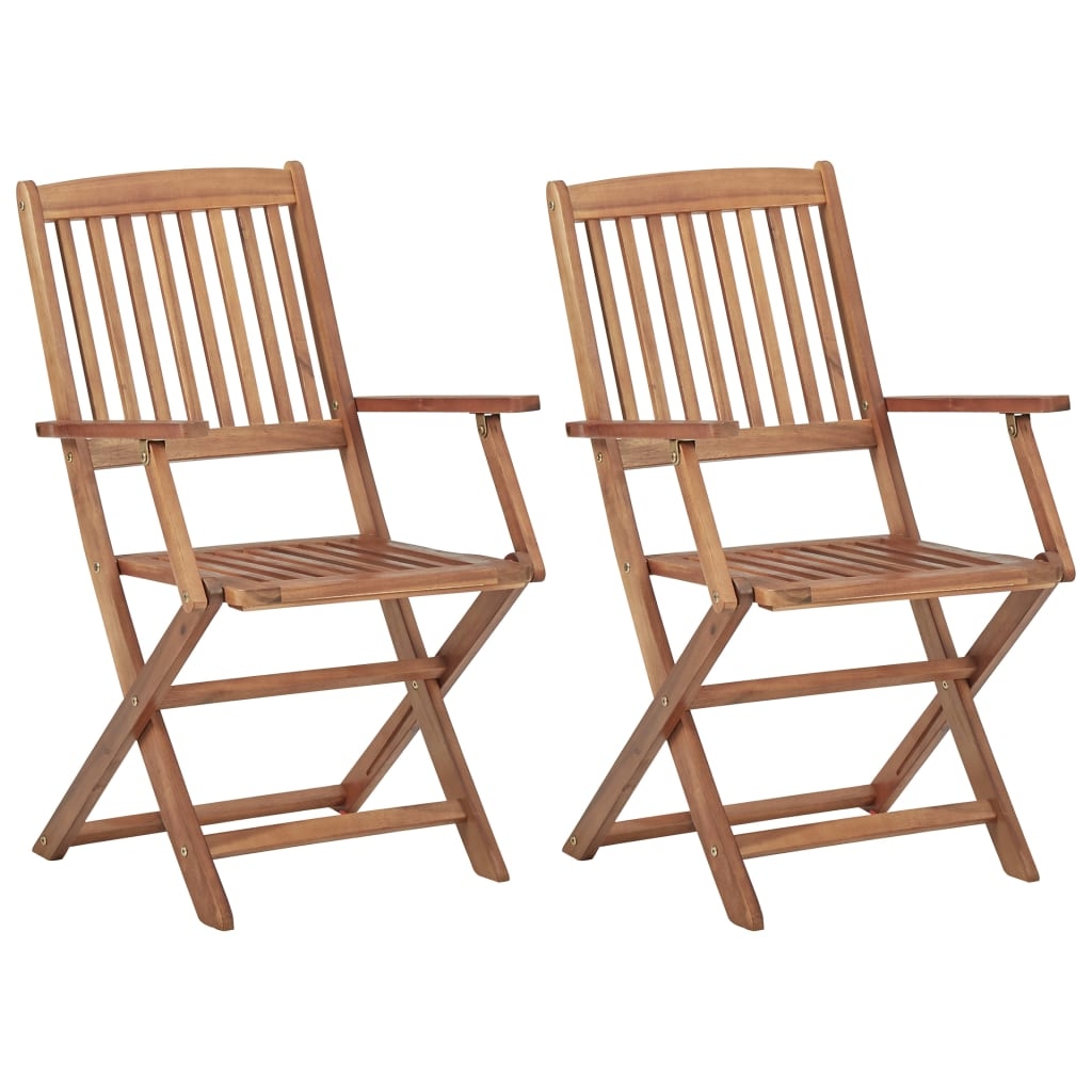 Klappbare Gartenstühle 2 Stk. Massivholz Akazie Klappbare Gartenstühle 2 Stk. Massivholz Akazie