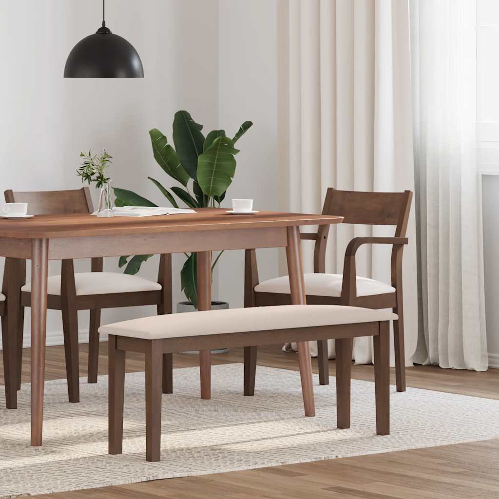 Bank 110 cm Braun Massivholz Gummibaum Bank 110 cm Braun Massivholz Gummibaum