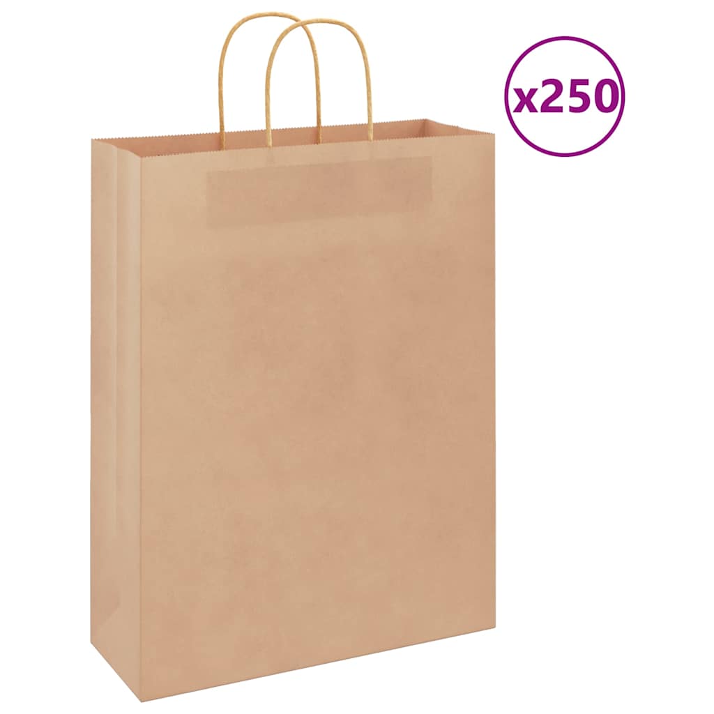 Papiertragetaschen 250 Stk. mit Henkeln Braun 32x12x42 cm Papiertragetaschen 250 Stk. mit Henkeln Braun 32x12x42 cm