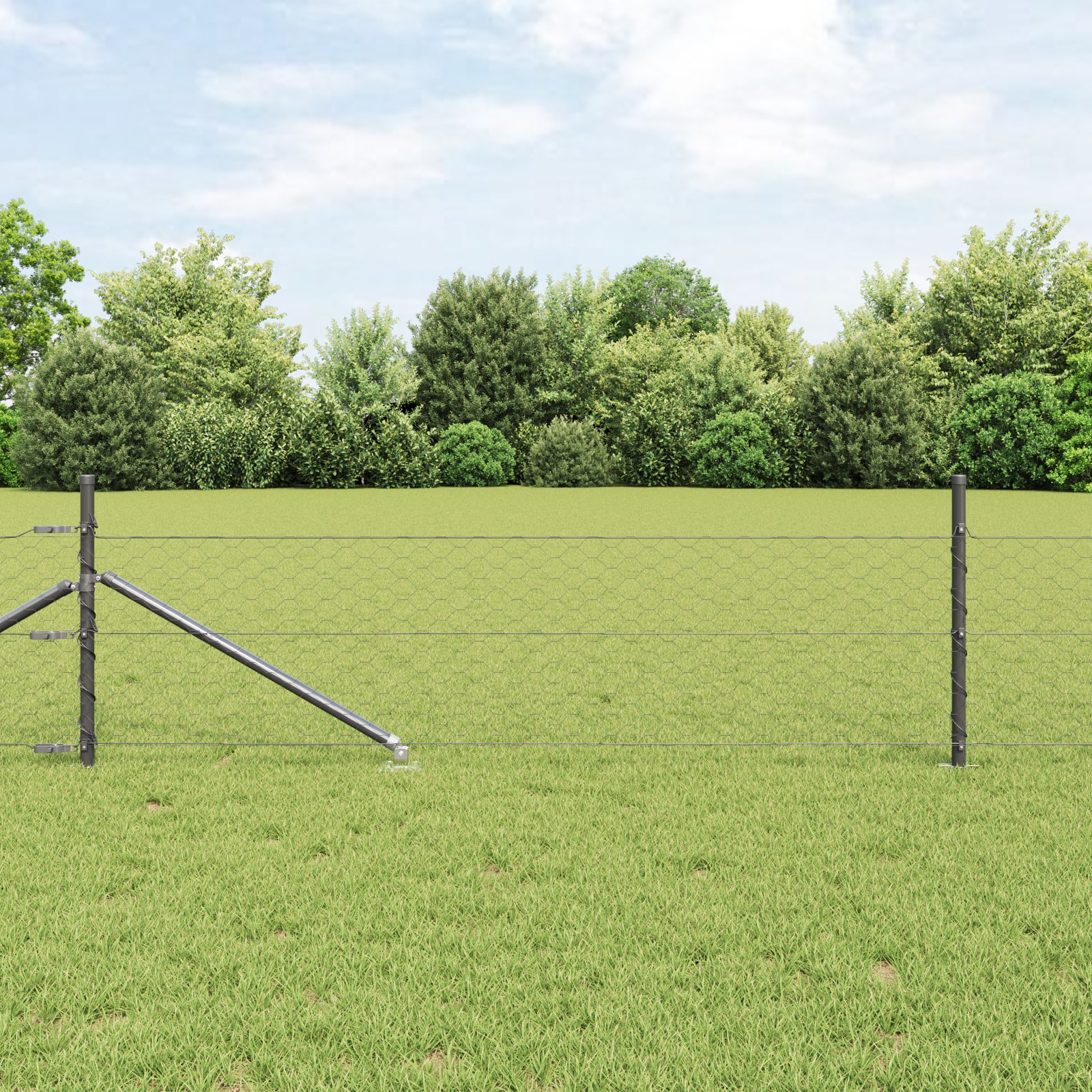 Sechseckzaun Grau 0,8x25 m Stahl Sechseckzaun Grau 0,8x25 m Stahl