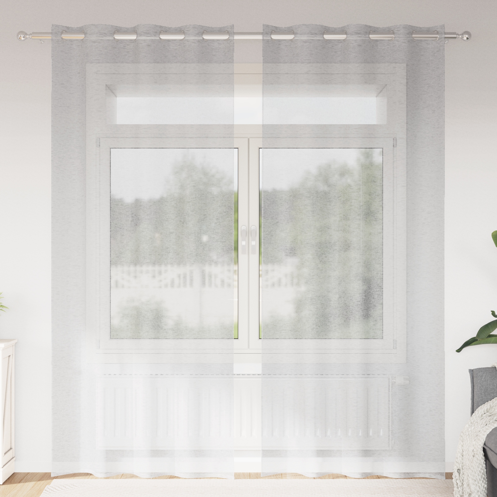 Vorhänge mit Vorhängen 2 pcs Hellgrau 140 x 225 cm Polyester