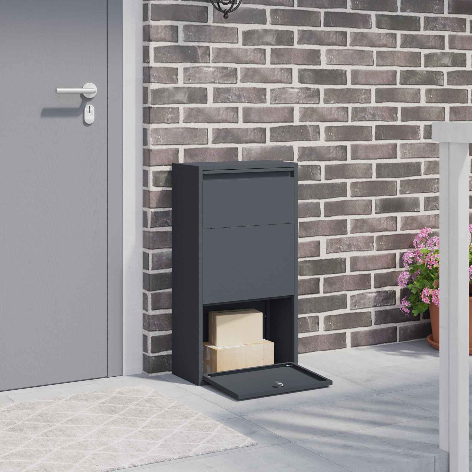 Paketdropbox Anthrazit 44x22x82 cm Stahl Paketdropbox Anthrazit 44x22x82 cm Stahl