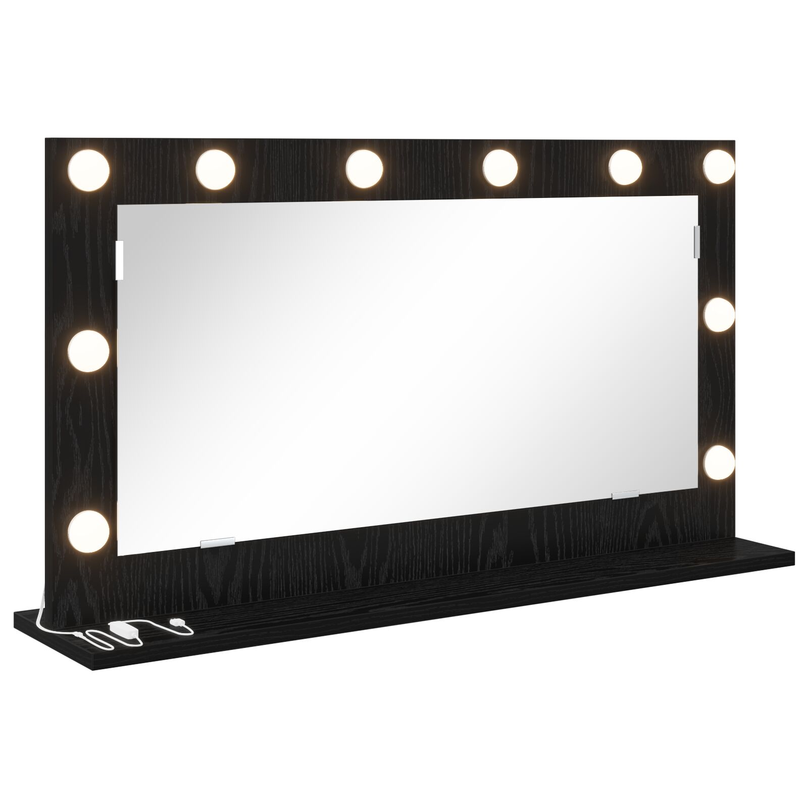 Schminkspiegel mit LED-Lichtern Schwarz Eiche 80x45x18 cm Schminkspiegel mit LED-Lichtern Schwarz Eiche 80x45x18 cm