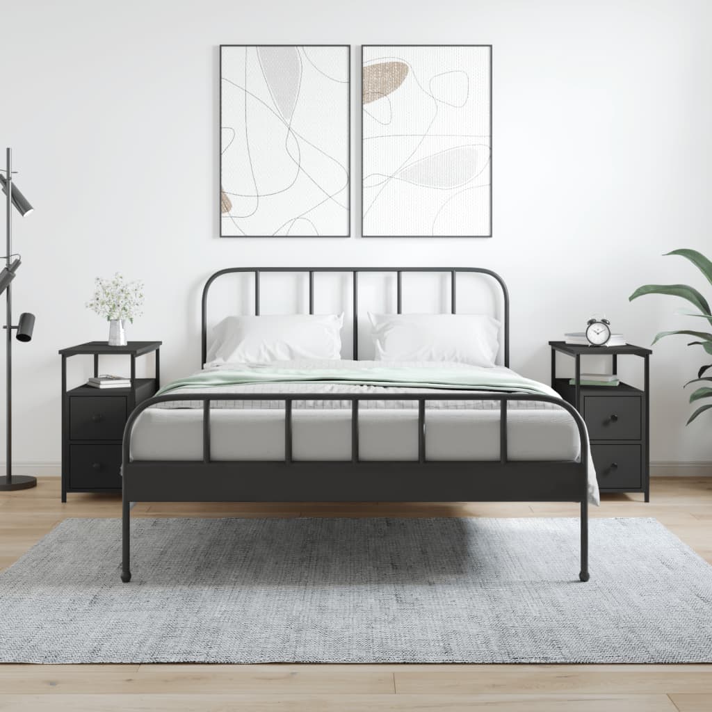 Nachttische 2 Stk. Schwarz 30x60x60 cm Holzwerkstoff Nachttische 2 Stk. Schwarz 30x60x60 cm Holzwerkstoff