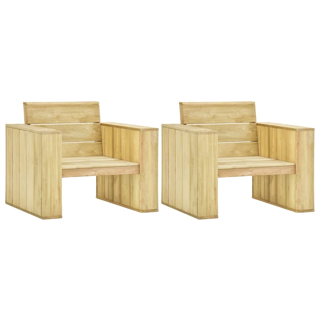 Gartenstühle 2 Stk. 89x76x76 cm Imprägniertes Kiefernholz Gartenstühle 2 Stk. 89x76x76 cm Imprägniertes Kiefernholz