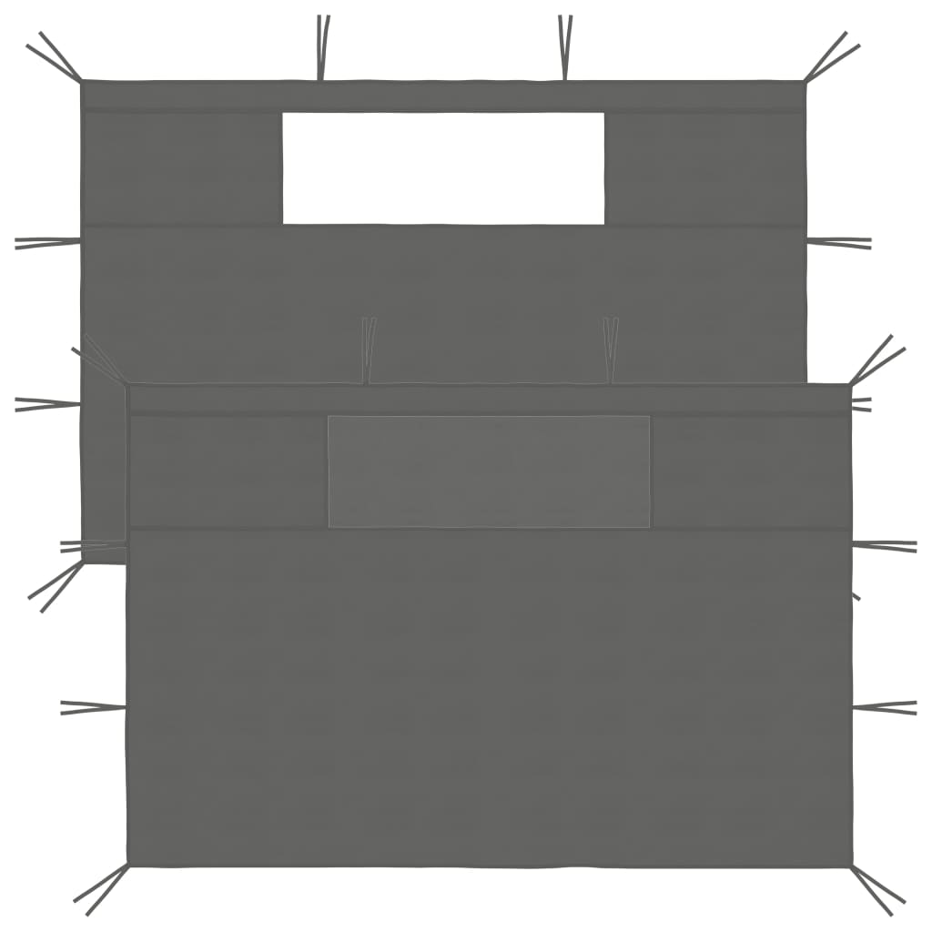 Pavillon-Seitenwände mit Fenstern 2 Stk. Anthrazit Pavillon-Seitenwände mit Fenstern 2 Stk. Anthrazit
