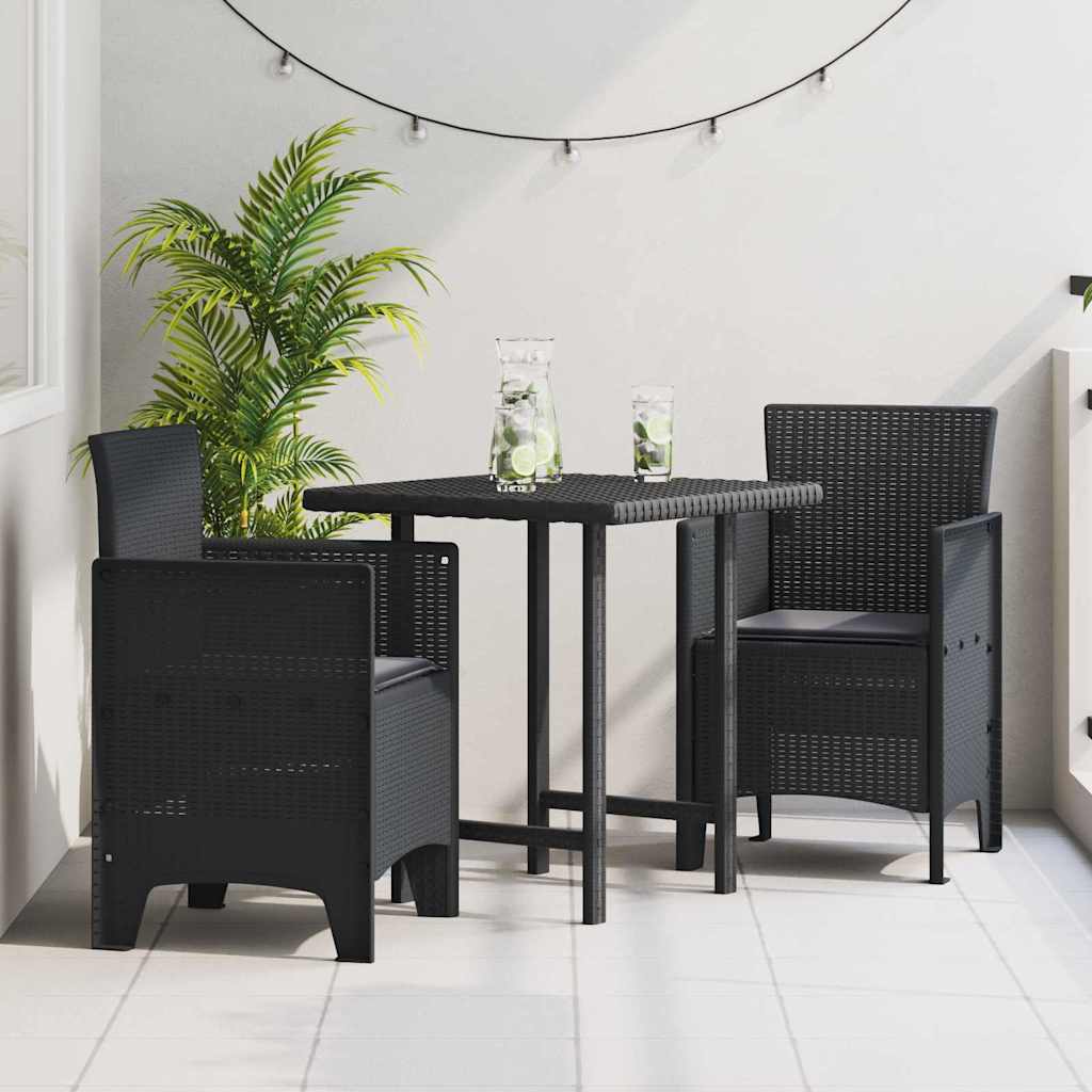 Gartenstuhl 2 pcs Anthrazit 53 x 49 x 85 cm PP Gartenstuhl 2 pcs Anthrazit 53 x 49 x 85 cm PP