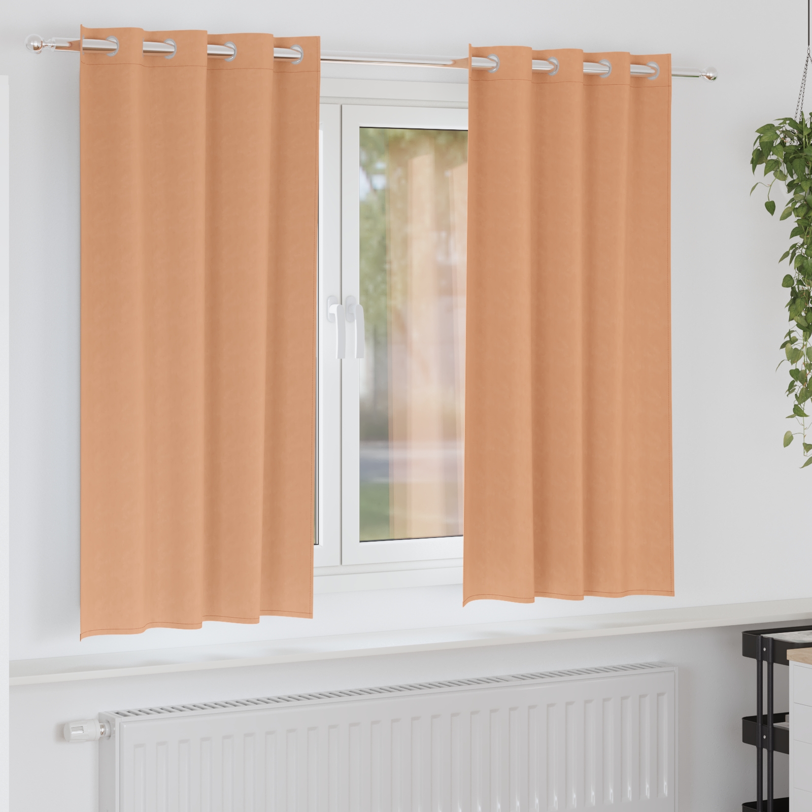 Vorhänge mit Vorhängen 2 pcs Hellbraun 175 x 140 cm Polyester Vorhänge mit Vorhängen 2 pcs Hellbraun 175 x 140 cm Polyester