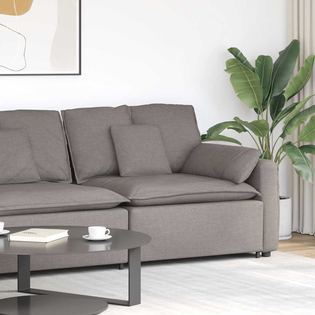 Modulares Sofa Endmodul mit Armlehne Kissen Taupe 100 cm Modulares Sofa Endmodul mit Armlehne Kissen Taupe 100 cm
