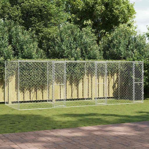Hundekäfig Silber 600 x 200 x 200 cm Verzinkter Stahl Hundekäfig Silber 600 x 200 x 200 cm Verzinkter Stahl