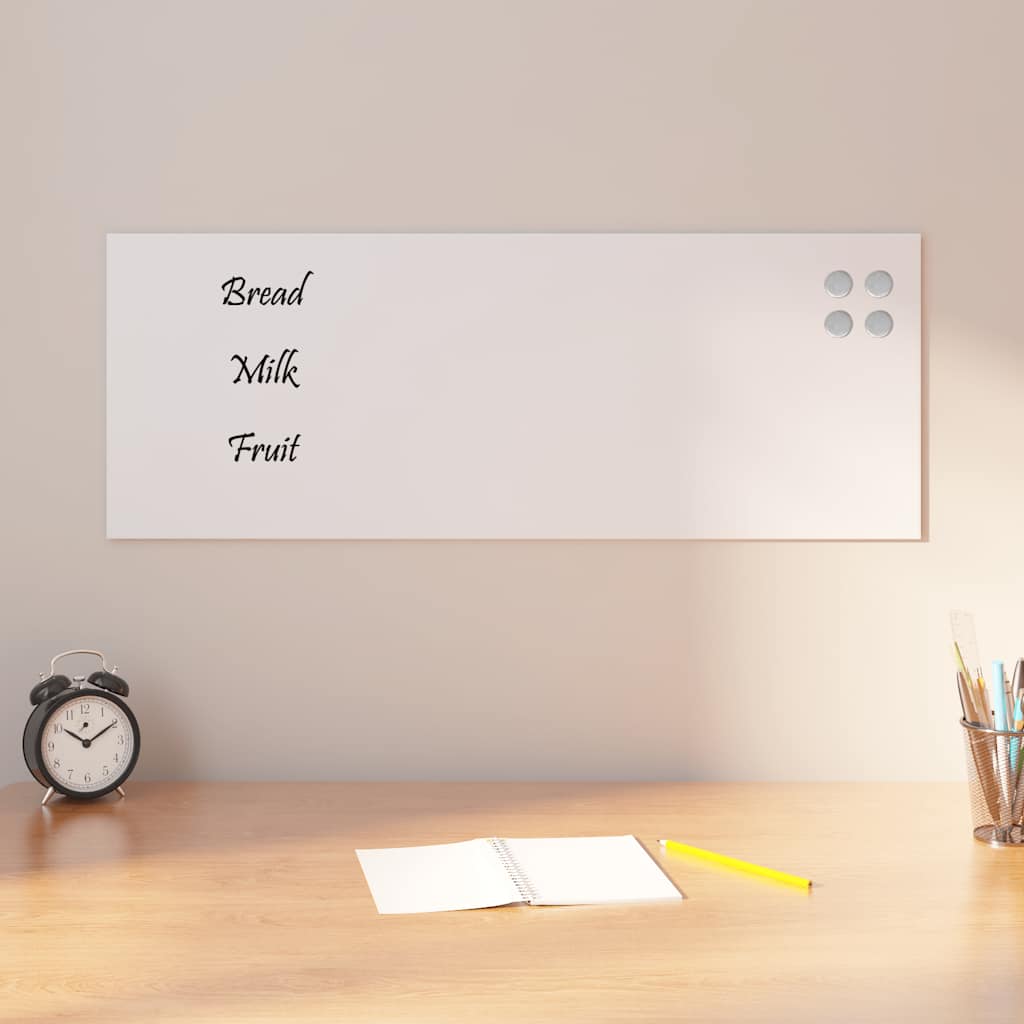 Magnettafel Wandmontage Weiß 80x30 cm Hartglas Magnettafel Wandmontage Weiß 80x30 cm Hartglas