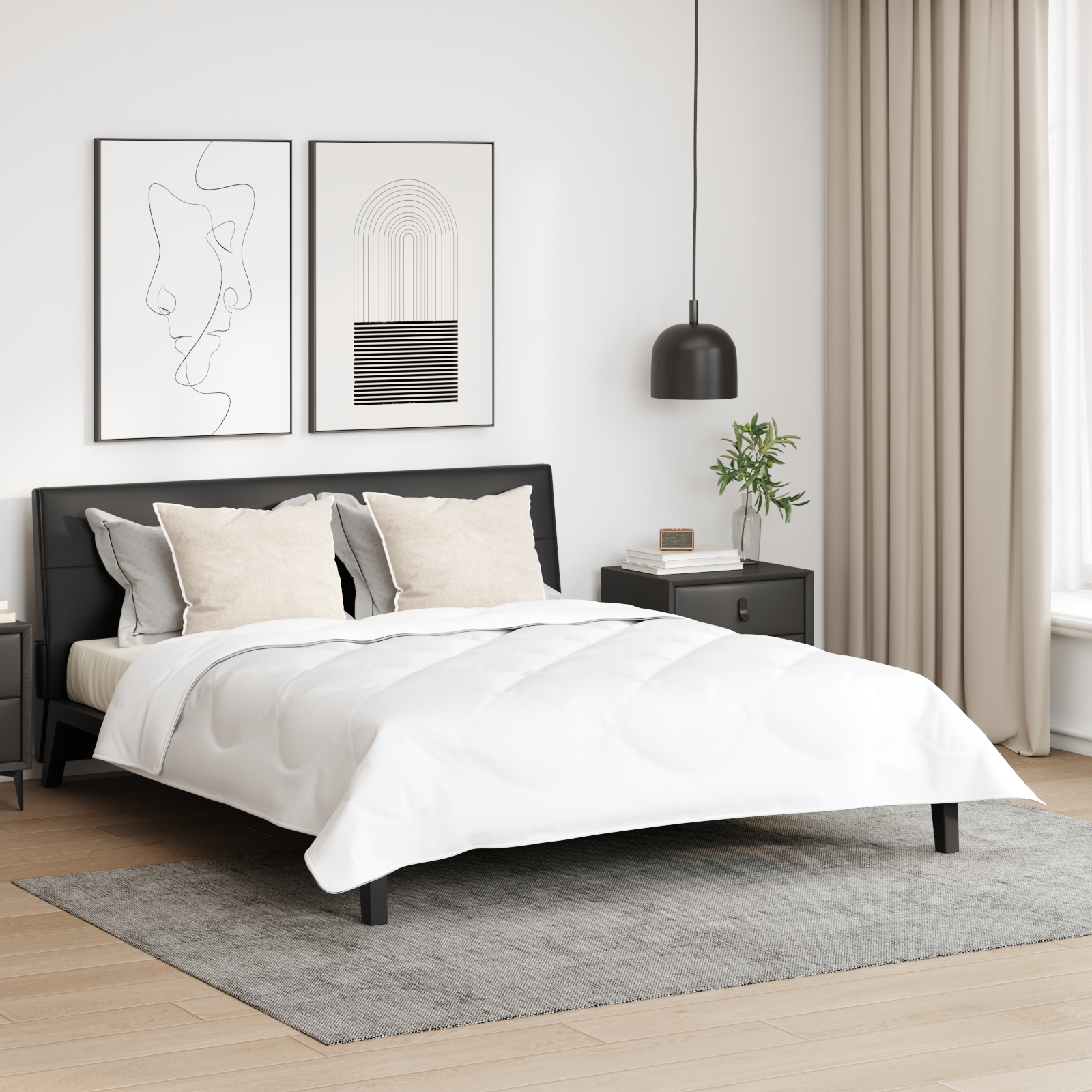 Bettdecke Sonstiges mit Kissen 3 pcs Weiß 240 x 200 cm Mikrofaser
