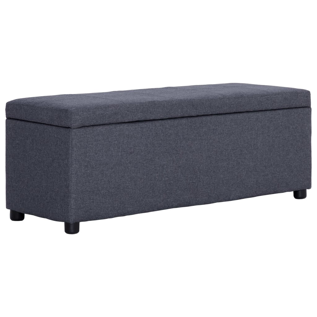 Bank mit Staufach 116 cm Dunkelgrau Polyester Bank mit Staufach 116 cm Dunkelgrau Polyester