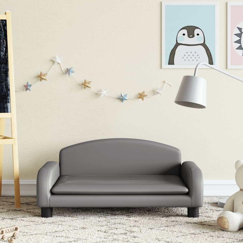 Kindersofa Grau 70x45x30 cm Kunstleder Kindersofa Grau 70x45x30 cm Kunstleder