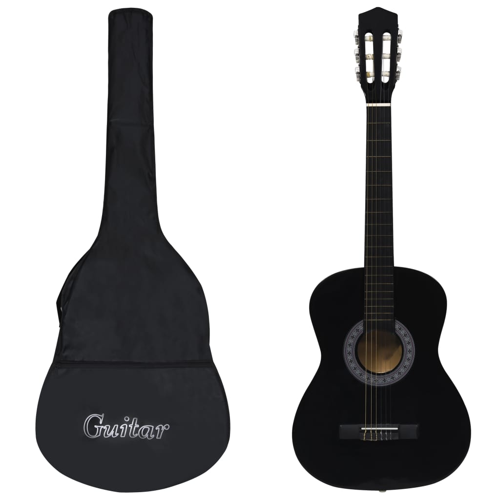 Klassikgitarre für Anfänger mit Tasche Schwarz 3/4 36" Klassikgitarre für Anfänger mit Tasche Schwarz 3/4 36"