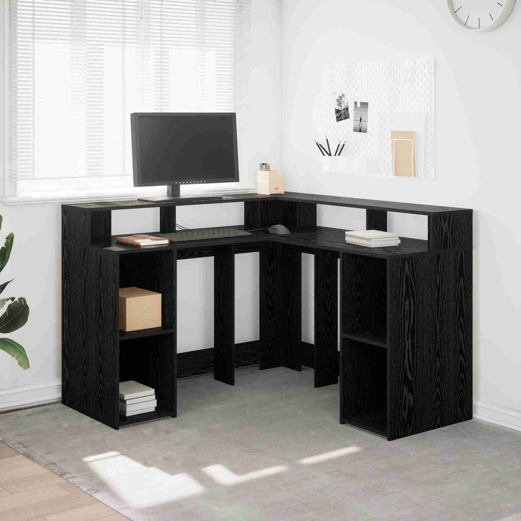 Schreibtisch Schwarz-Eiche 130x130x91 cm Holzwerkstoff Schreibtisch Schwarz-Eiche 130x130x91 cm Holzwerkstoff