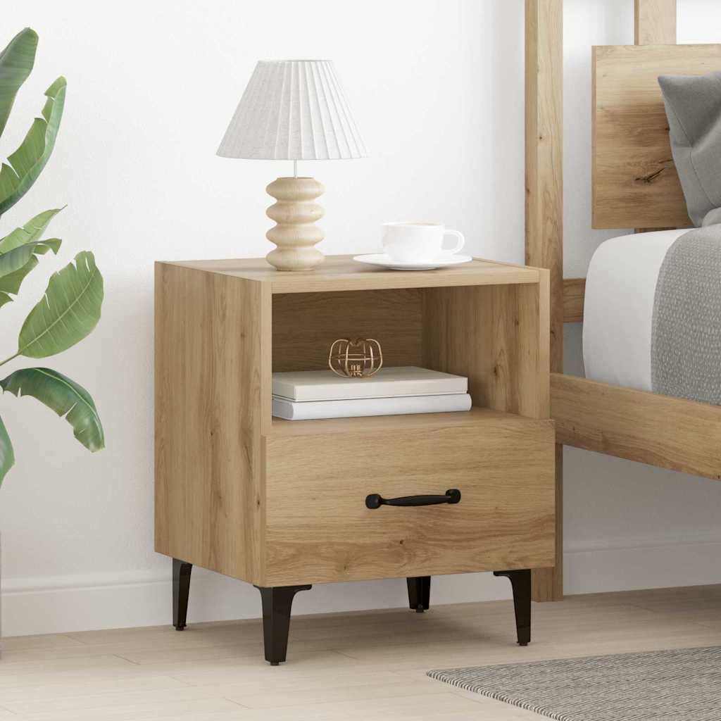 Nachttisch Eiche handwerklich 40 x 35 x 47,5 cm Holzwerkstoff