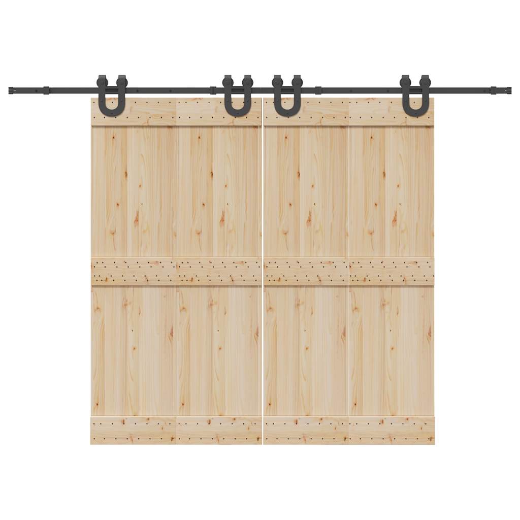 Schiebetürbeschlag-Set 200 cm Stahl Schwarz Schiebetürbeschlag-Set 200 cm Stahl Schwarz