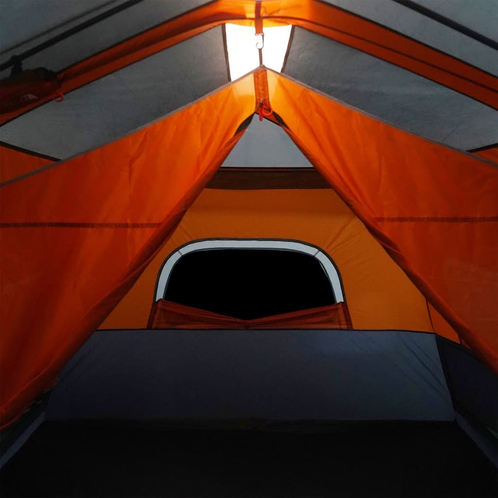 Familienzelt mit LED 9 Personen Hellgrau Orange Quick Release Familienzelt mit LED 9 Personen Hellgrau Orange Quick Release