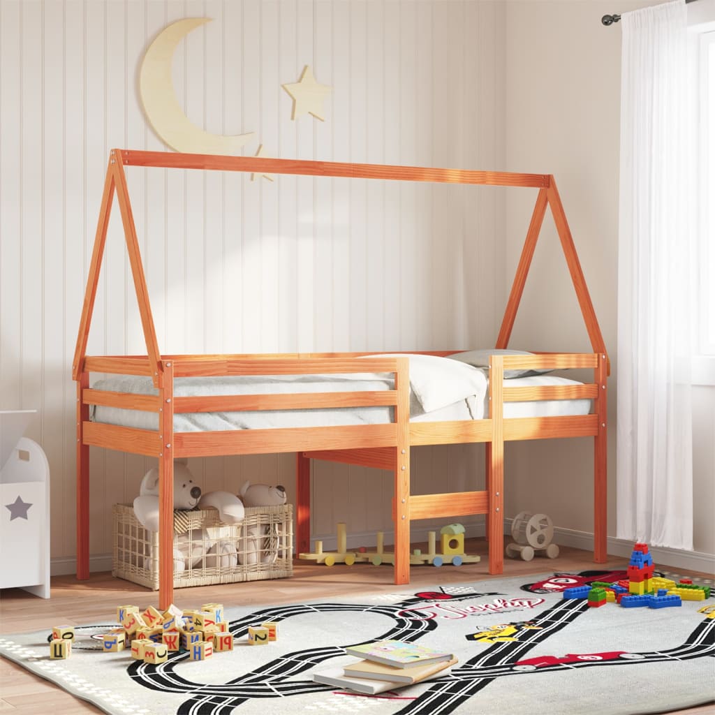 Dach für Kinderbett Wachsbraun 209x95,5x88 cm Massivholz Kiefer Dach für Kinderbett Wachsbraun 209x95,5x88 cm Massivholz Kiefer