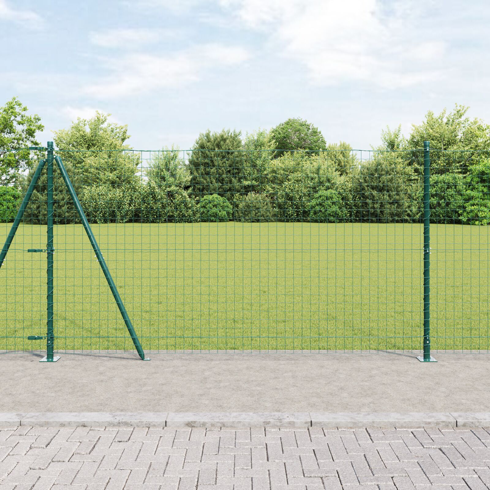 vidaXL Zaunpfosten Set von 104 Grün Beton 3,2 x 3,2 x 68,5 cm
