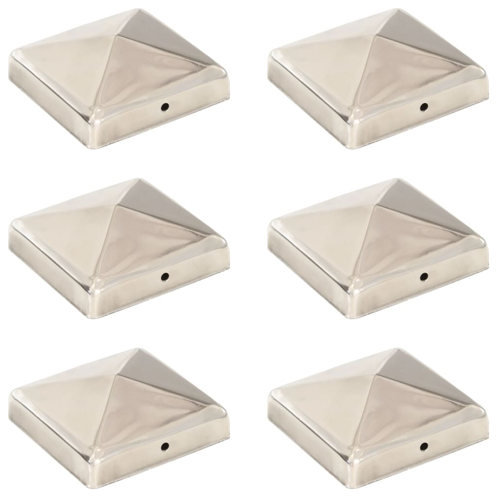 Pfostenkappen 6 Stk. Pyramide Edelstahl 91 x 91 mm Pfostenkappen 6 Stk. Pyramide Edelstahl 91 x 91 mm