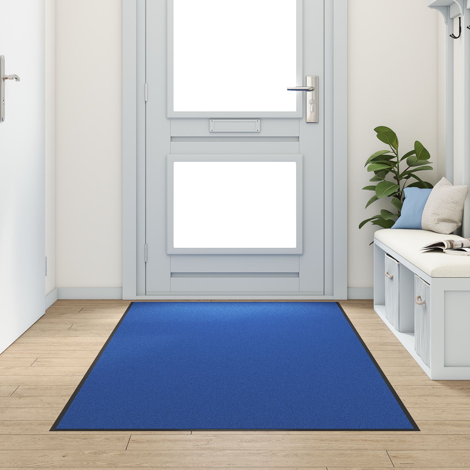 vidaXL Fußmatte waschbar Blau 120x250 cm vidaXL Fußmatte waschbar Blau 120x250 cm