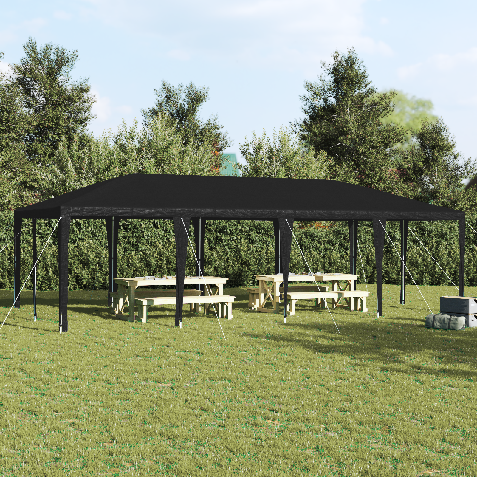Party-Zelt Anthrazit 8x4 m PE Party-Zelt Anthrazit 8x4 m PE