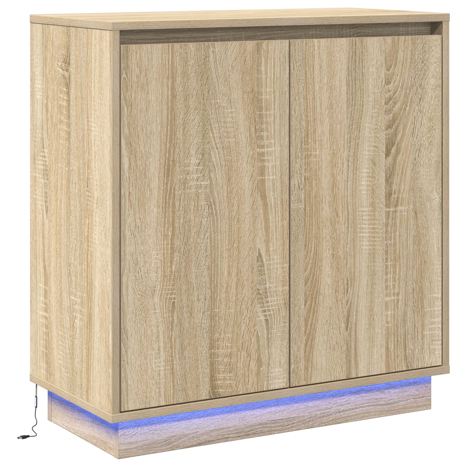Sideboard mit LED in Sonoma Eiche - 71 x 34,5 x 75 cm - Hergestellt aus Holzwerkstoff