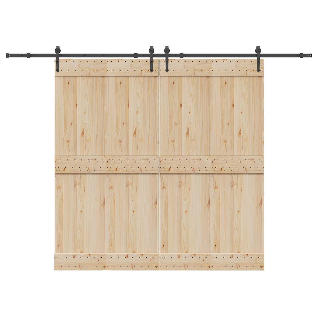 Schiebetürbeschlag-Set 152,5 cm Stahl Schwarz Schiebetürbeschlag-Set 152,5 cm Stahl Schwarz