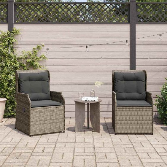 Gartenbank mit Kissen 2 pcs Grau Poly Rattan Gartenbank mit Kissen 2 pcs Grau Poly Rattan