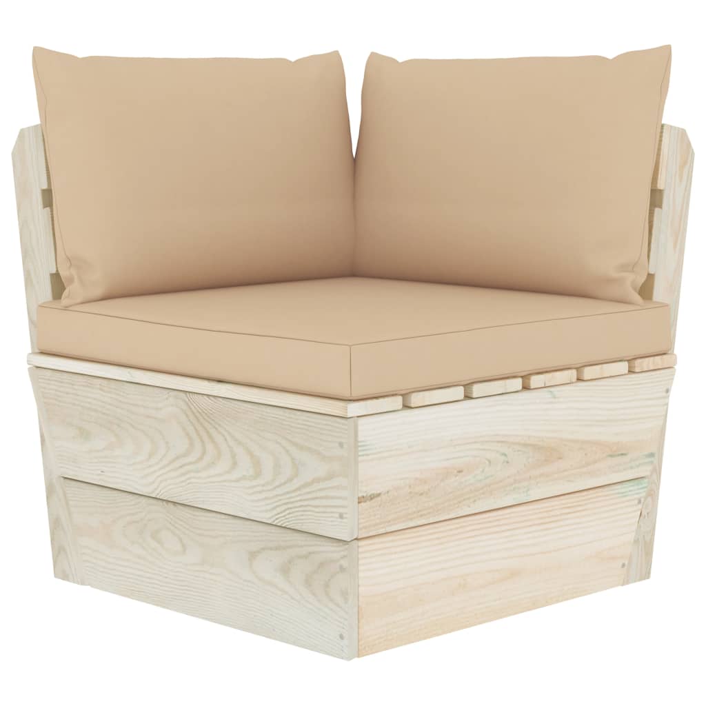 Palettenkissen 3-tlg. Beige Oxford-Gewebe Palettenkissen 3-tlg. Beige Oxford-Gewebe