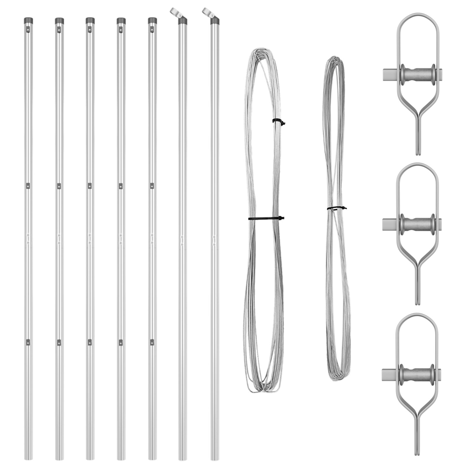 Zaunpfosten 7 Stück Ø32 mm 200 cm Verzinkter Stahl