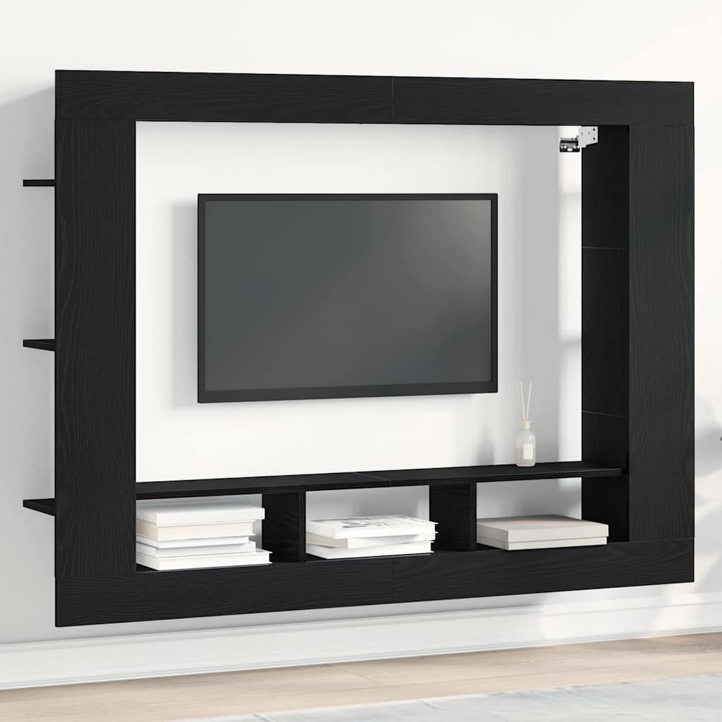 TV-Schränk Schwarze Eiche 152 x 22 x 113 cm Holzwerkstoff