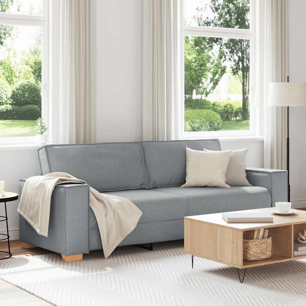 3-Sitzer-Sofa Hellgrau 180 cm Stoff 3-Sitzer-Sofa Hellgrau 180 cm Stoff