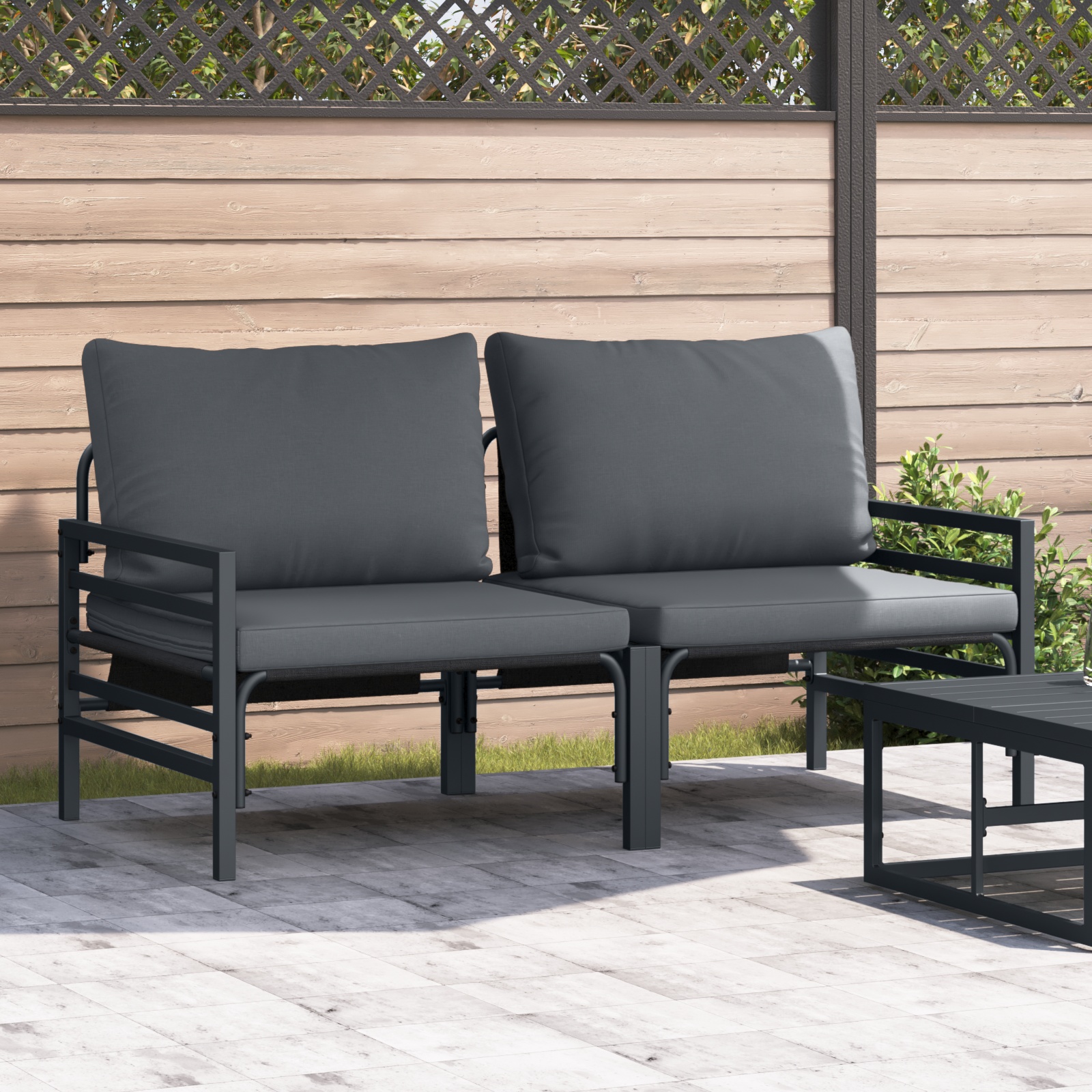 Gartenmöbel-Sets mit Kissen mit Kissen 2 pcs Anthrazit Gartenmöbel-Sets mit Kissen mit Kissen 2 pcs Anthrazit